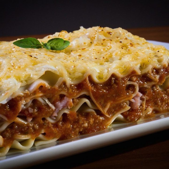 Lasanha à bolonhesa gratinada